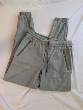 Athleta Cotton Blend Elastic Waist Joggers - Light Sage Green